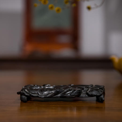 清 紫檀木透雕荷叶纹墨床 商品图2