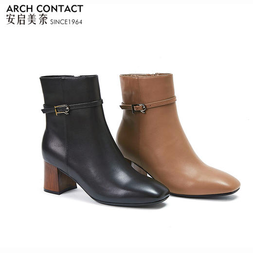 【活动价】ARCHCONTACT安启美奈全粒面牛皮高跟女靴52171 商品图4