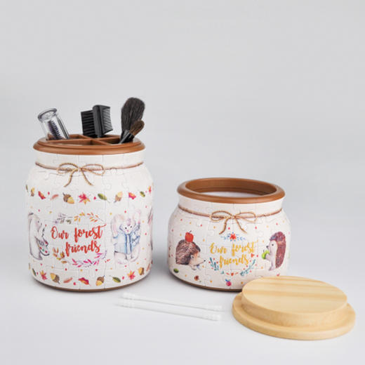 96片 收纳罐拼图 塑料拼图 BB1002 森林好朋友-兔子与松鼠 商品图3