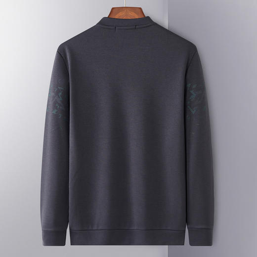 【御寒保暖】罗蒙秋冬新品亲肤加绒卫衣男抗风套头圆领格纹男士卫衣 商品图5