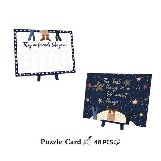 【折扣商品 不退不换】48片 贺卡拼图 塑料拼图 V1044 谈天说地 商品图2