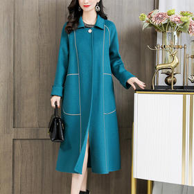 WZNH- WA63-2989 2021秋冬时尚简约修身显瘦高支羊毛品质双面羊绒大衣