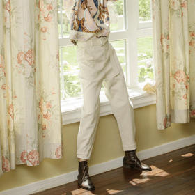 丽迪莎简约文艺工装风直筒休闲裤KE42K3196