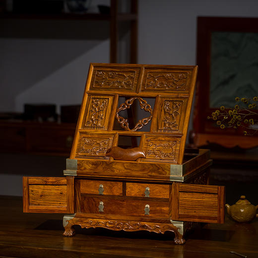 黄花梨梅花纹折叠式镜台 商品图3