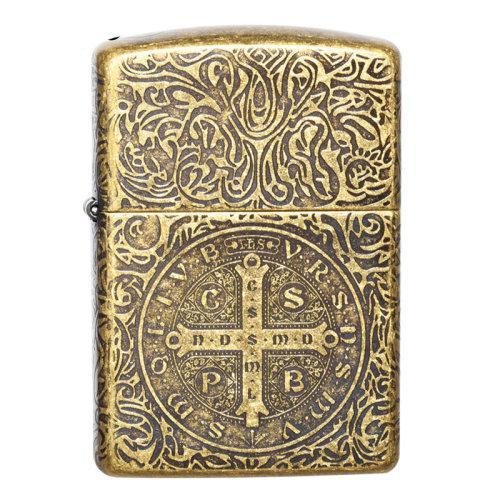 Zippo之宝打火机 原装进口 盔甲厚壳康斯坦丁 五面雕刻 商品图0