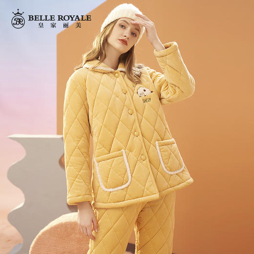 皇家丽美睡衣女100%棉加厚加绒家居服套装JJT9786 商品图0