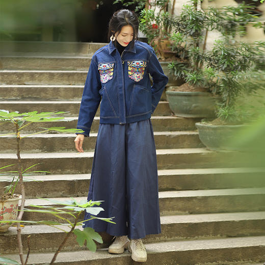 无疆之蓝阔腿裤 | 现货加急发 |棉麻质感舒适透气 商品图8