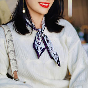 23032  荒漠图腾 蛇纹小丝巾 丝光缎 雾境