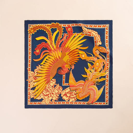 Wensli双面印花中方巾-金銮凤舞 商品图3