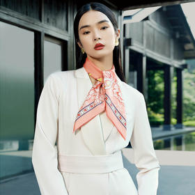 Wensli双面印花中方巾-金銮凤舞