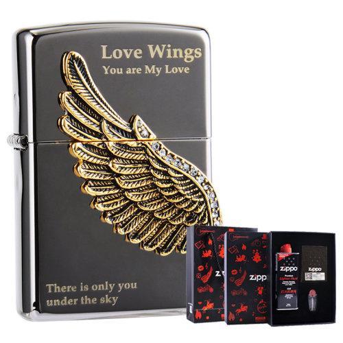 zippo之宝 防风打火机   美国原装进口 爱情之翼礼盒套装 两色可选 商品图3