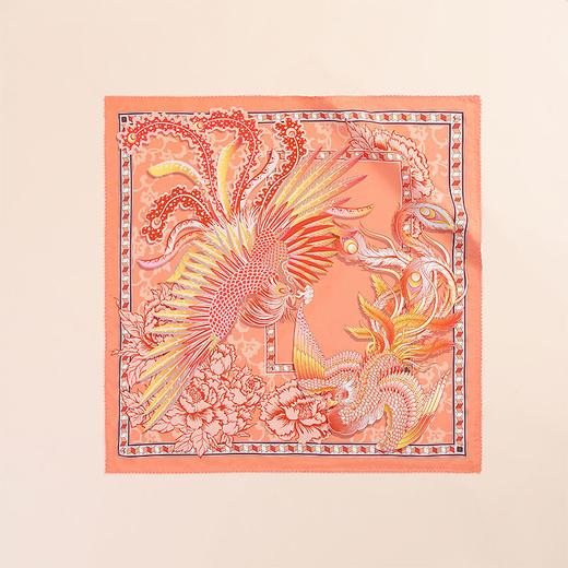 Wensli双面印花中方巾-金銮凤舞 商品图4