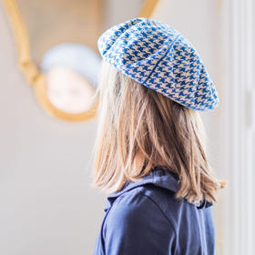 北京仓｜LAULHERE-Glaieul-皇家蓝 千鸟格 贝雷帽［法国设计师］