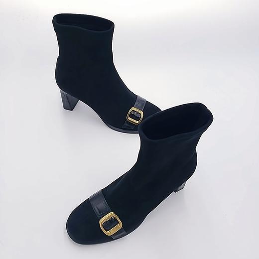 lfgj jeans BM602 石头纹牛皮偏带弹力布短靴 商品图4