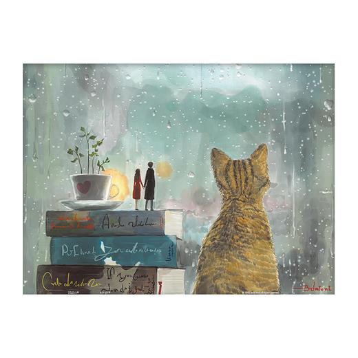 300片 平面拼图 塑料拼图 H2141 恋人与猫 商品图0