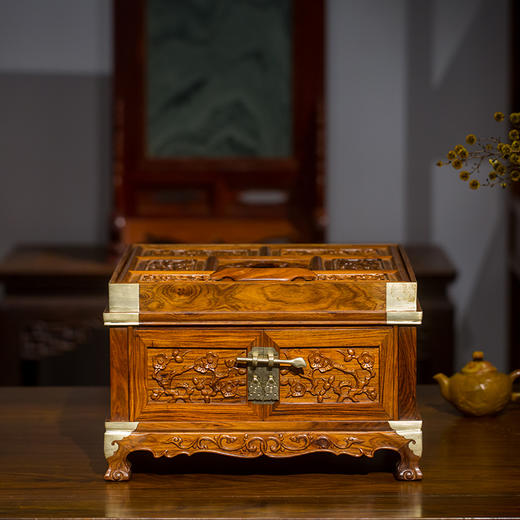 黄花梨梅花纹折叠式镜台 商品图0