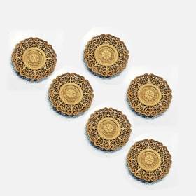 黄杨木西番莲杯垫 6个/套