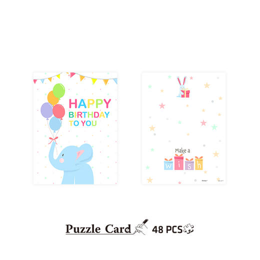 48片 贺卡拼图 塑料拼图 V1039 生日祝福 商品图0