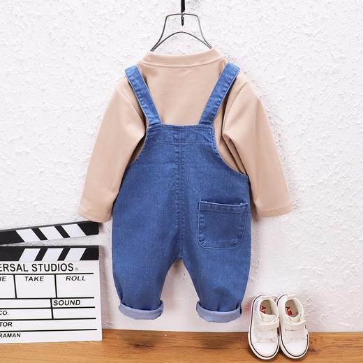秋季新款儿童牛仔背带两件套男童秋装套装春秋款女宝宝小童装 商品图2