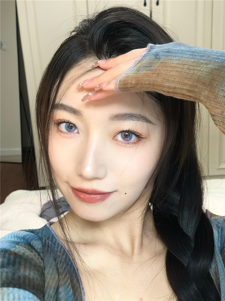 COMELYEYES年抛隐形眼镜 渐变泡泡紫14.5mm 1副/2片-VVCON美瞳网15