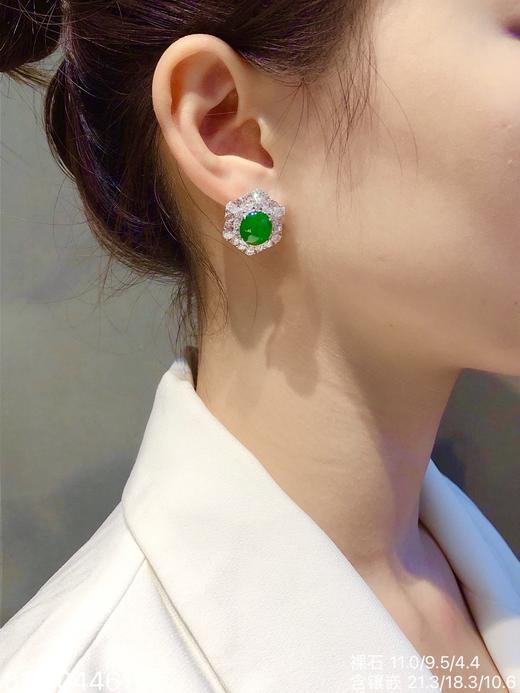 老坑帝王绿蛋面耳钉，52-1044611。具体价格微信咨询 商品图4