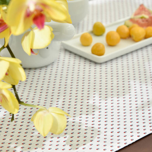 靛蓝雪松碎花双面布艺茶旗 商品图3