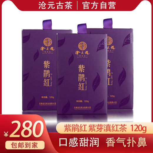 热销-沧元号普洱茶 紫鹃·红（红茶）120g大叶种普洱茶叶精装散茶 商品图0