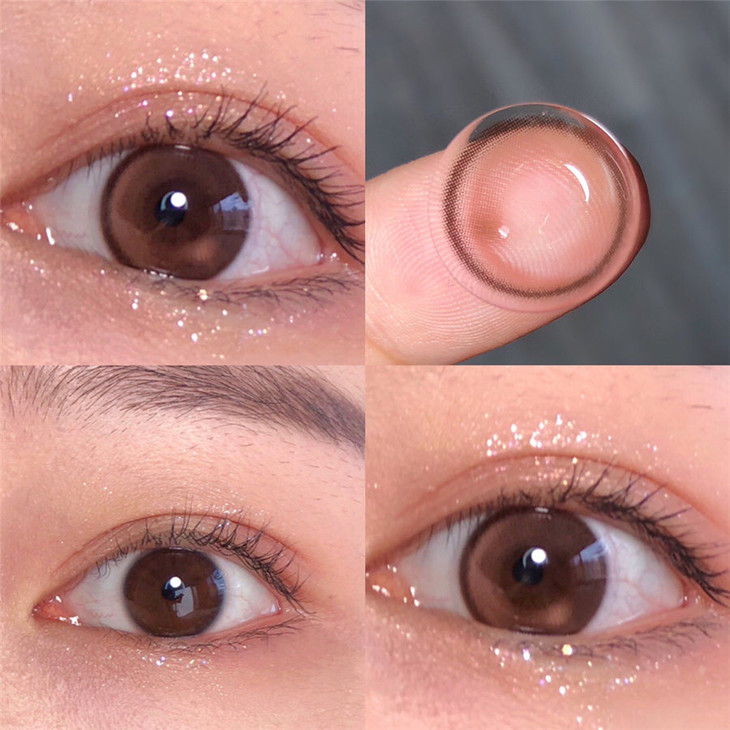 KiraFairy年抛隐形眼镜 奶褐光点14.2mm 1副/2片-VVCON美瞳网8