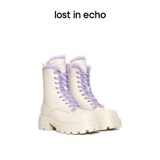 lost in echo 原创设计师品牌 皮毛一体加绒加厚保暖马丁靴短靴 商品图0