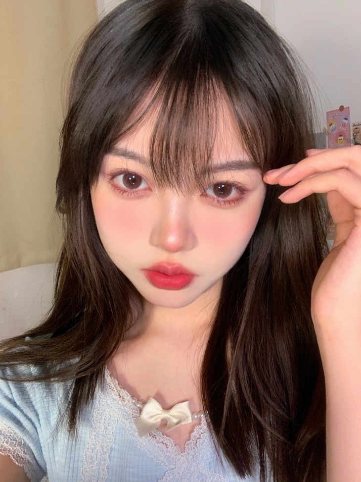 Annakelly半年抛隐形眼镜 蒸馏水杏茶14.2mm 1副/2片-VVCON美瞳商城17