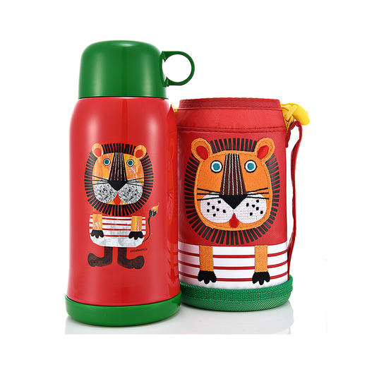 【6F】虎牌丨304不锈钢真空儿童保温杯 便携带杯套 MBJ-C06C 600ml 小狮子 EL 商品图0