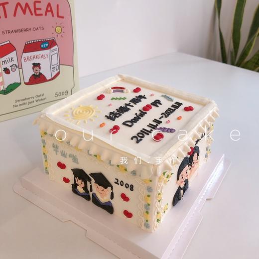 方形四面画人生不同阶段手绘蛋糕-低糖处理无添加 商品图0