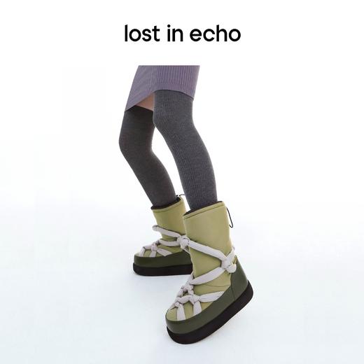 lost in echo 原创设计师品牌 加绒加厚保暖绳结雪地靴长靴面包鞋 商品图3
