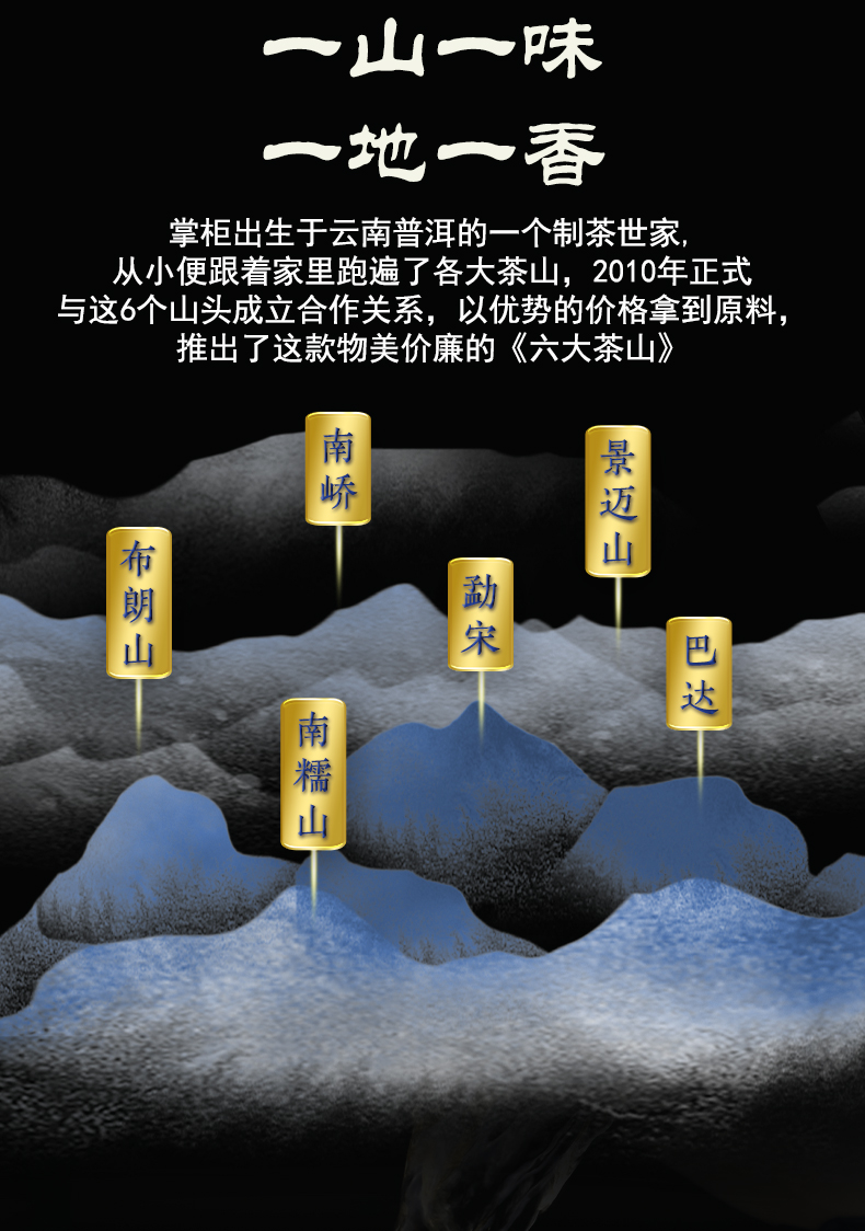 吉顺号2017年头春古树普洱茶六大茶山组合装生茶饼200g6饼箱