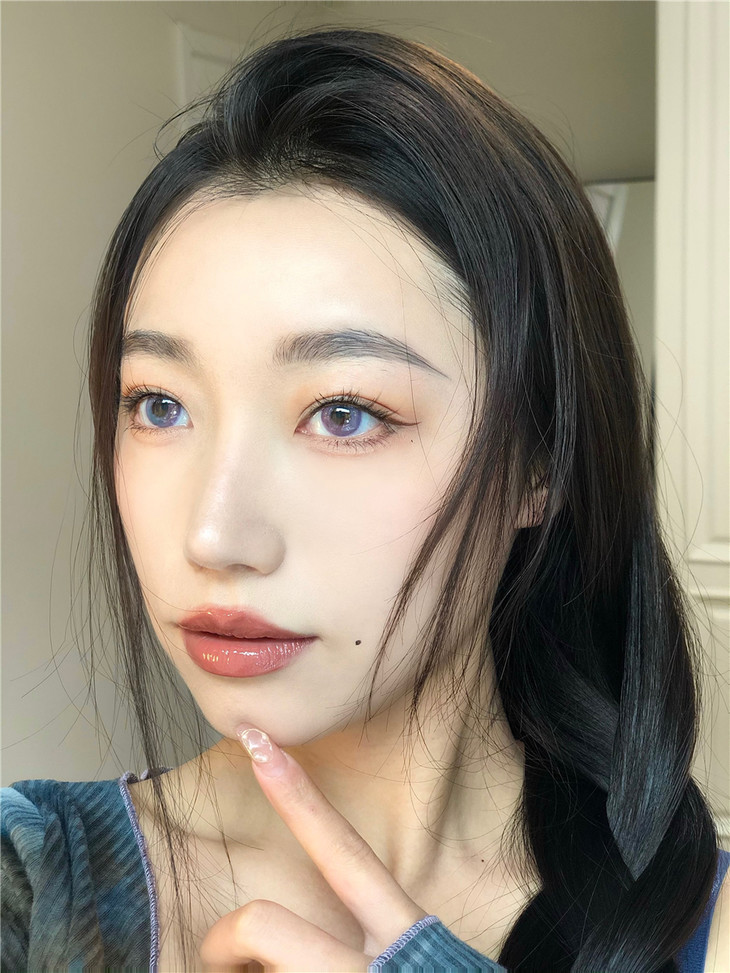 COMELYEYES年抛隐形眼镜 渐变泡泡紫14.5mm 1副/2片-VVCON美瞳网14