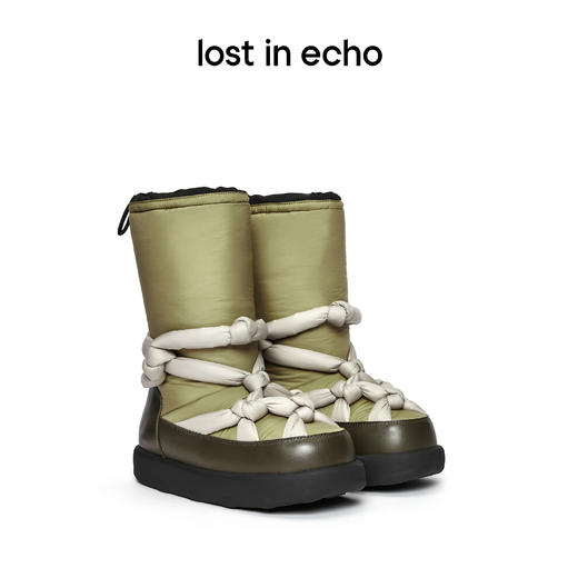 lost in echo 原创设计师品牌 加绒加厚保暖绳结雪地靴长靴面包鞋 商品图0