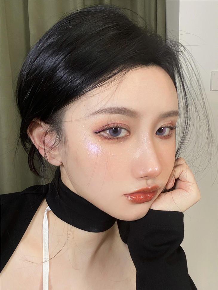 COMELYEYES年抛隐形眼镜 渐变泡泡紫14.5mm 1副/2片-VVCON美瞳网20