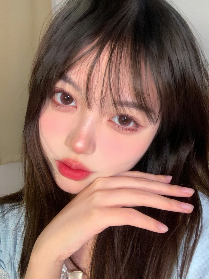 Annakelly半年抛隐形眼镜 蒸馏水杏茶14.2mm 1副/2片-VVCON美瞳商城18