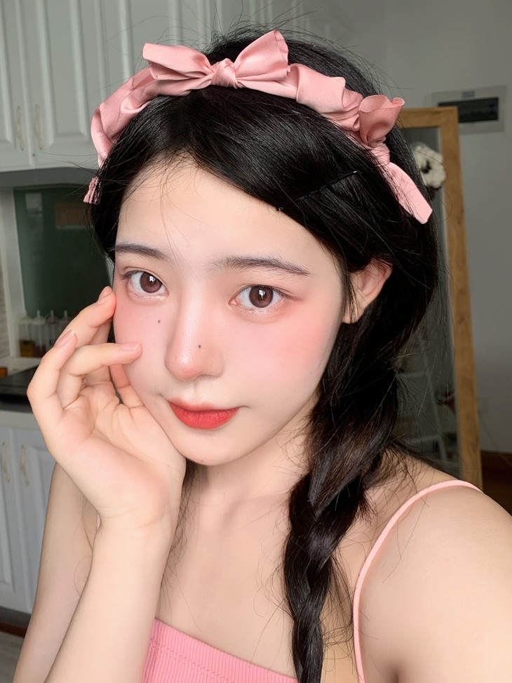 Annakelly半年抛隐形眼镜 蒸馏水杏茶14.2mm 1副/2片-VVCON美瞳商城19