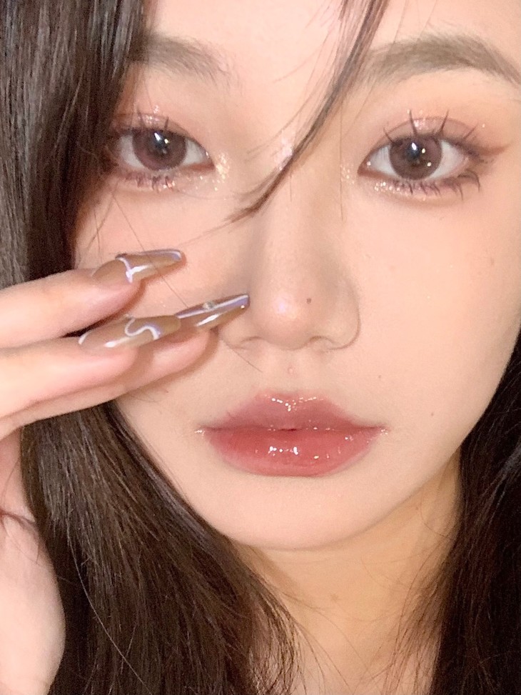 Annakelly半年抛隐形眼镜 蒸馏水杏茶14.2mm 1副/2片-VVCON美瞳商城21