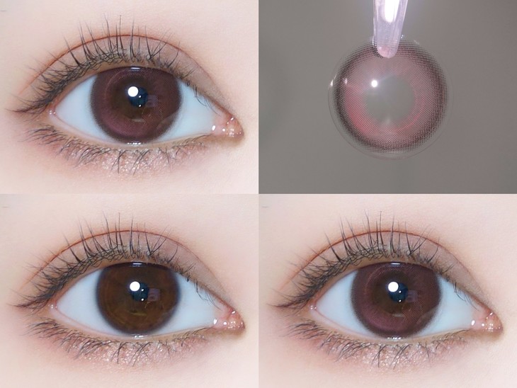 Annakelly半年抛隐形眼镜 蒸馏水杏茶14.2mm 1副/2片-VVCON美瞳商城10