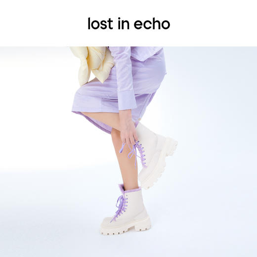 lost in echo 原创设计师品牌 皮毛一体加绒加厚保暖马丁靴短靴 商品图3