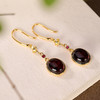 S925纯银镀金，血珀耳坠复古长款气质耳饰CW-066 商品缩略图2