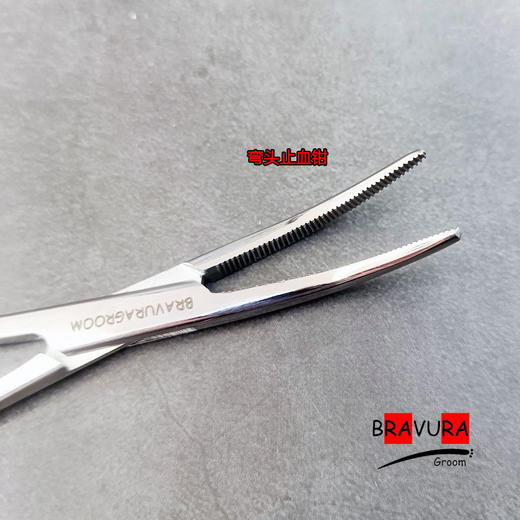 宠物拔耳毛钳 直头/弯头止血钳/持针钳 意大利BRAVURAGROOM品牌医用止血钳 商品图4