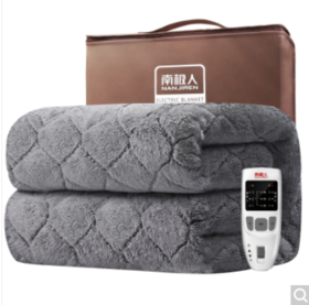 南极人 NanJiren 电热毯（长1.8米宽1.5米）双人长毛绒电褥子安全除螨智能调温定时断电自动降档双控家用除湿