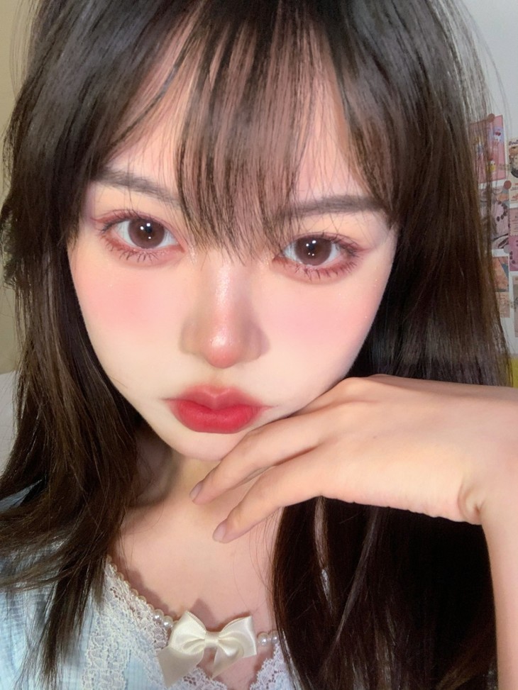 Annakelly半年抛隐形眼镜 蒸馏水杏茶14.2mm 1副/2片-VVCON美瞳商城20