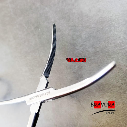 宠物拔耳毛钳 直头/弯头止血钳/持针钳 意大利BRAVURAGROOM品牌医用止血钳 商品图5