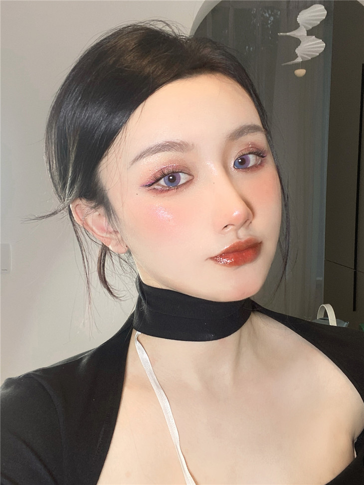 COMELYEYES年抛隐形眼镜 渐变泡泡紫14.5mm 1副/2片-VVCON美瞳网17