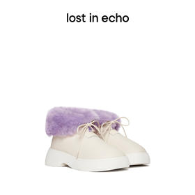 【下架】lost in echo 设计师品牌 加绒特厚保暖皮毛一体短靴棉鞋雪地靴
