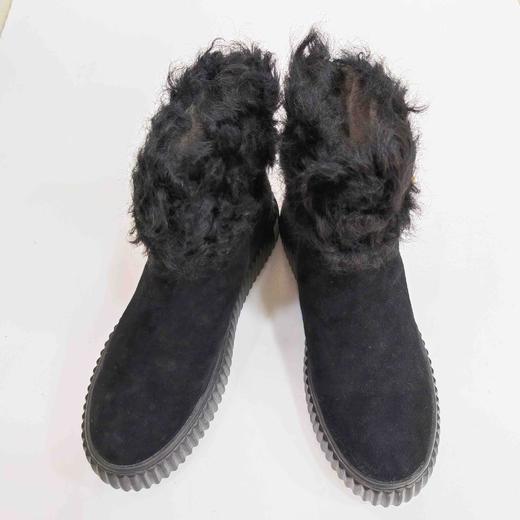 LFGJ 4706 冬季卷毛反绒皮真皮圆头厚底短靴 商品图5